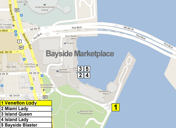 map of the bayside market, identifying boat launching locations